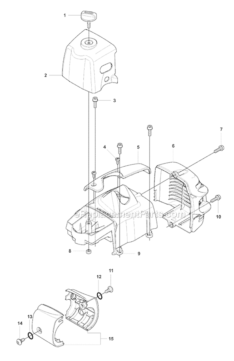 Cover Diagram and Parts List for 323RII 2008-03 Husqvarna Brush Cutter