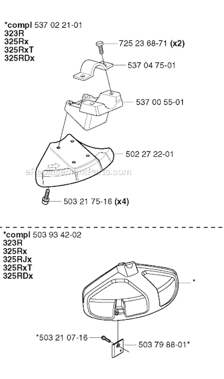 Accessories 2 Diagram and Parts List for 323RJ 2002-01 Husqvarna Brush Cutter