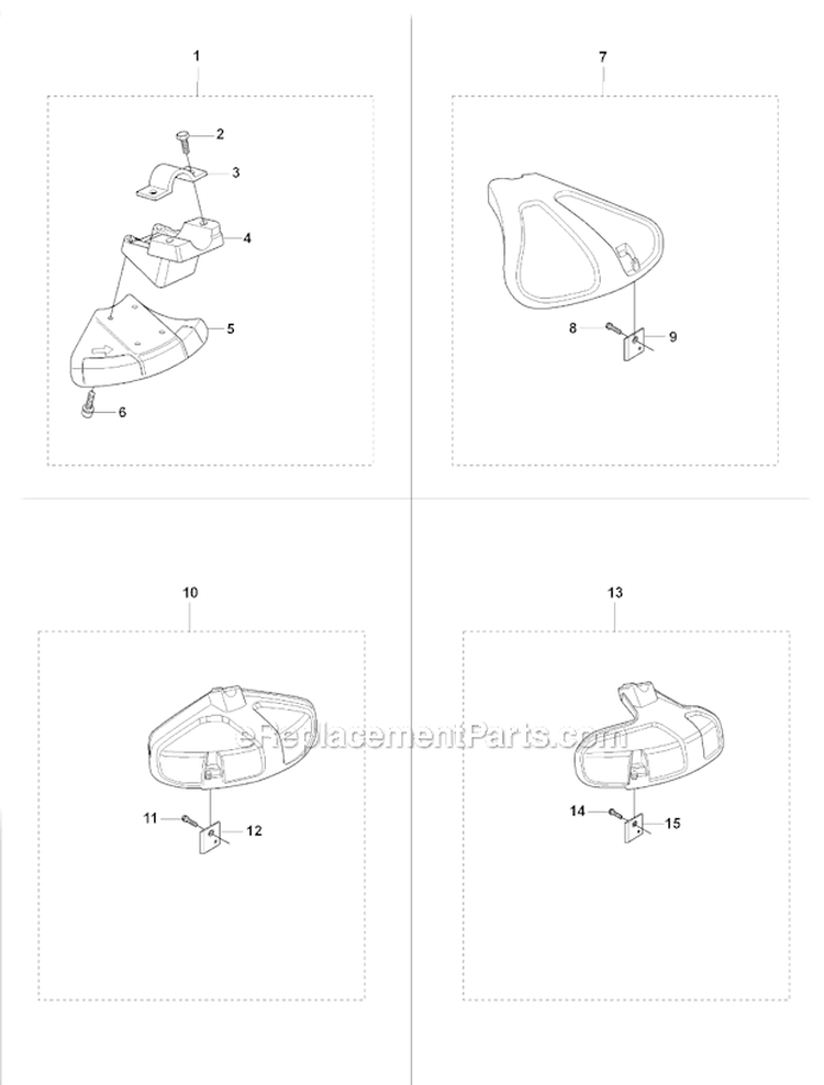 Guards Diagram and Parts List for 323RJ 2008-03 Husqvarna Brush Cutter