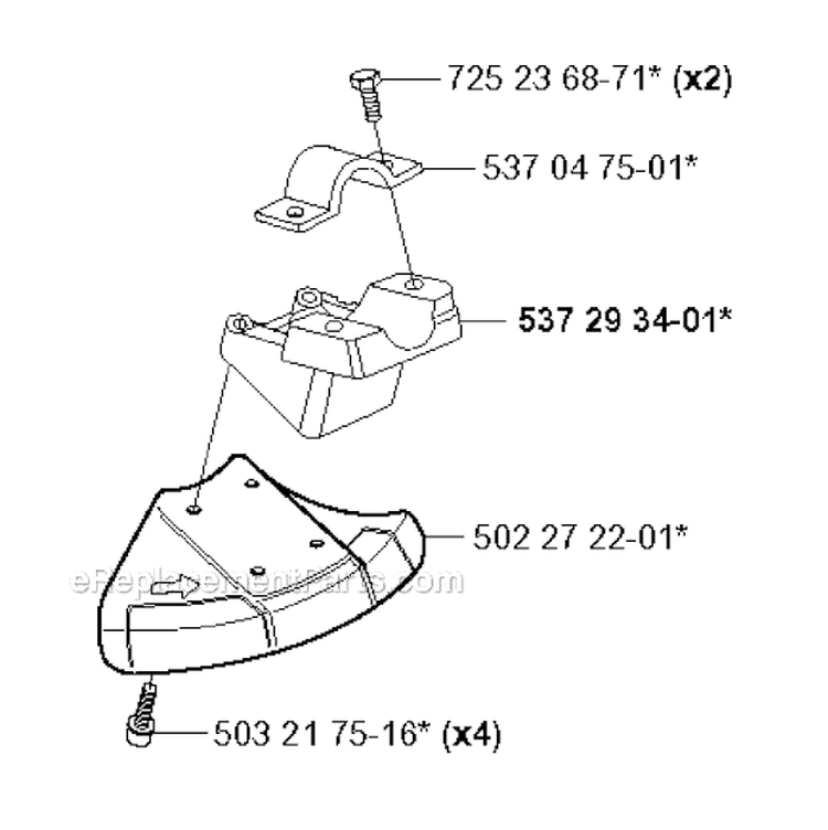 Guards Diagram and Parts List for 323R 2005-05 Husqvarna Brush Cutter