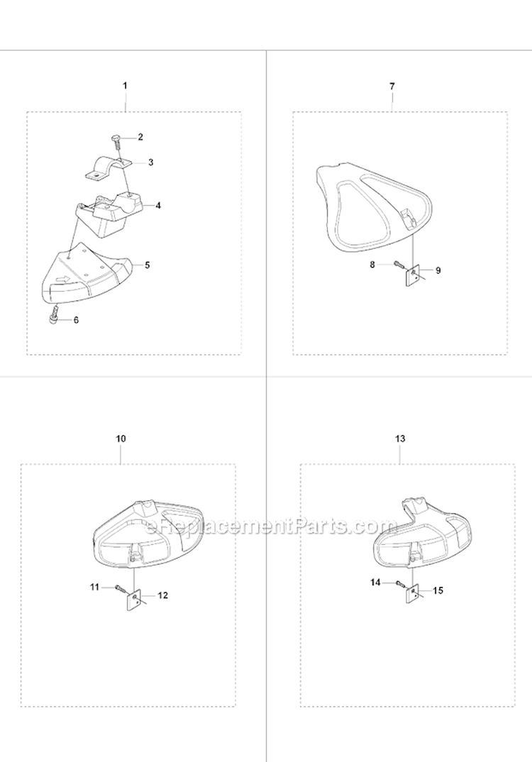 Guards Diagram and Parts List for 323R 2008-03 Husqvarna Brush Cutter