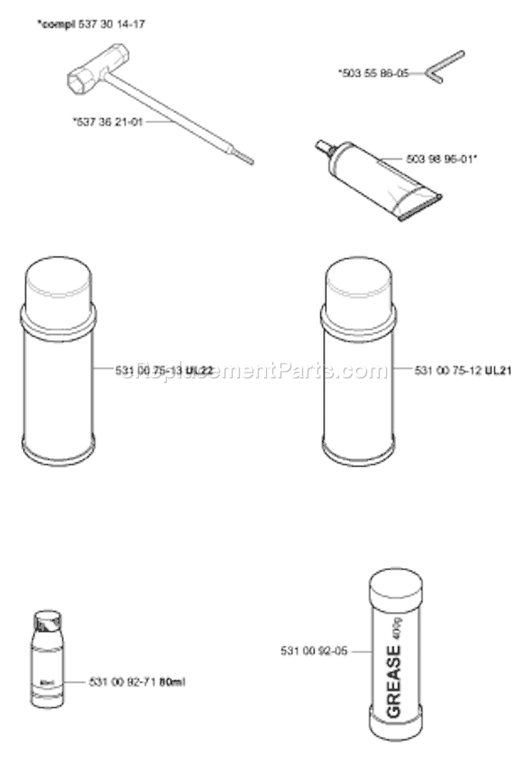 Page A Diagram and Parts List for 324 HDA 55X 2004-05 Husqvarna Hedge Trimmer