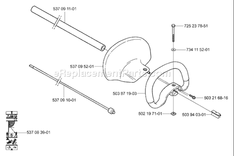 Page J Diagram and Parts List for 324 HDA 55X 2004-05 Husqvarna Hedge Trimmer