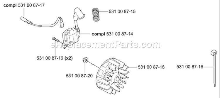 Page K Diagram and Parts List for 324 HDA 55X 2004-05 Husqvarna Hedge Trimmer