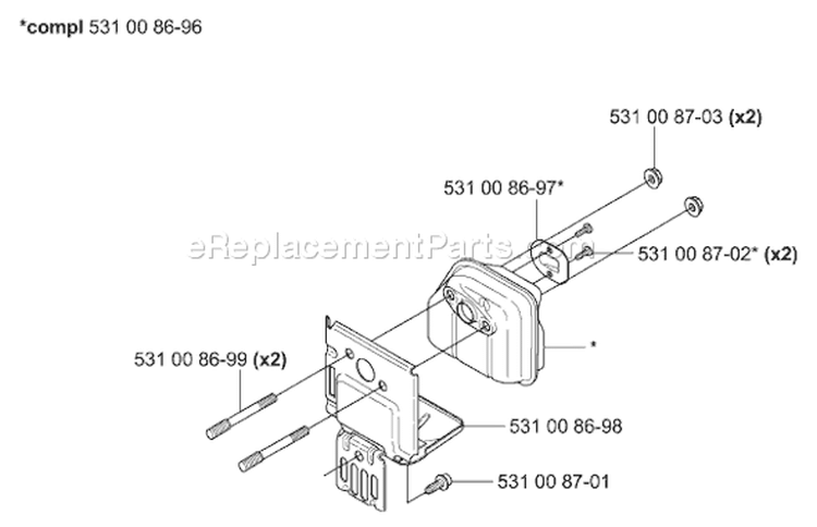 Page L Diagram and Parts List for 324 HDA 55X 2004-05 Husqvarna Hedge Trimmer