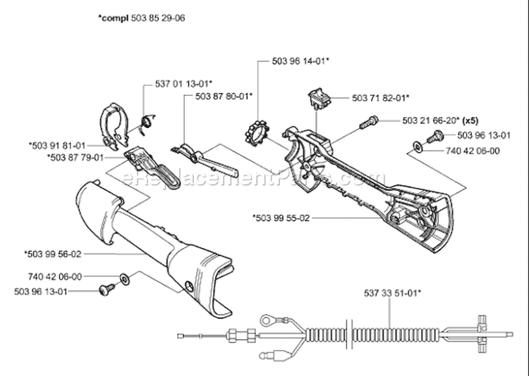 Page N Diagram and Parts List for 324 HDA 55X 2004-05 Husqvarna Hedge Trimmer