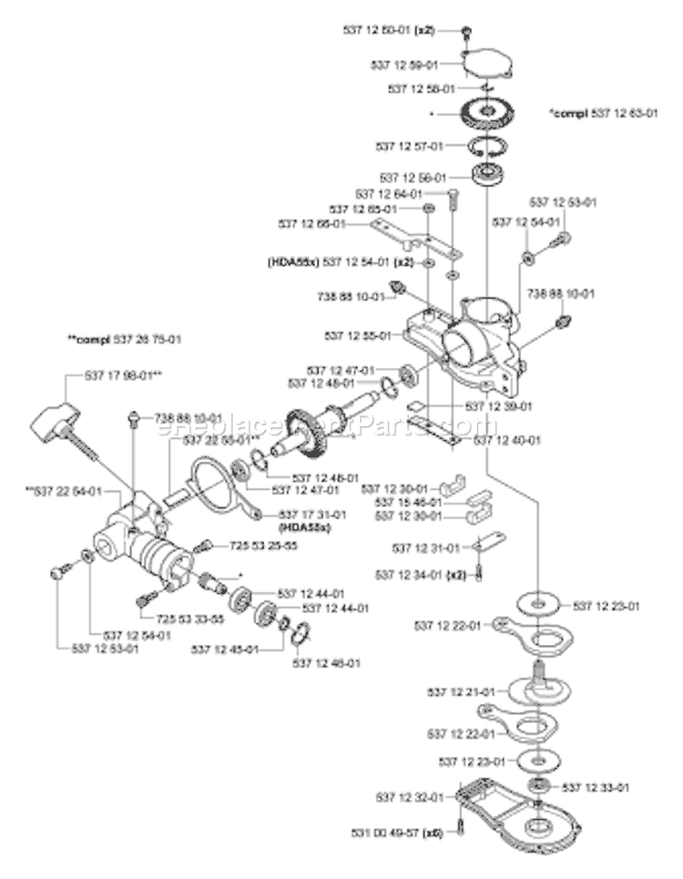 Page I Diagram and Parts List for 324 HDA 55X 2004-05 Husqvarna Hedge Trimmer