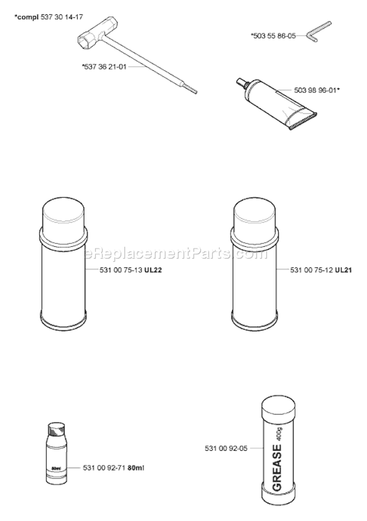 Page A Diagram and Parts List for 324 HDA 55x 2005-09 Husqvarna Leaf Blower / Vacuum