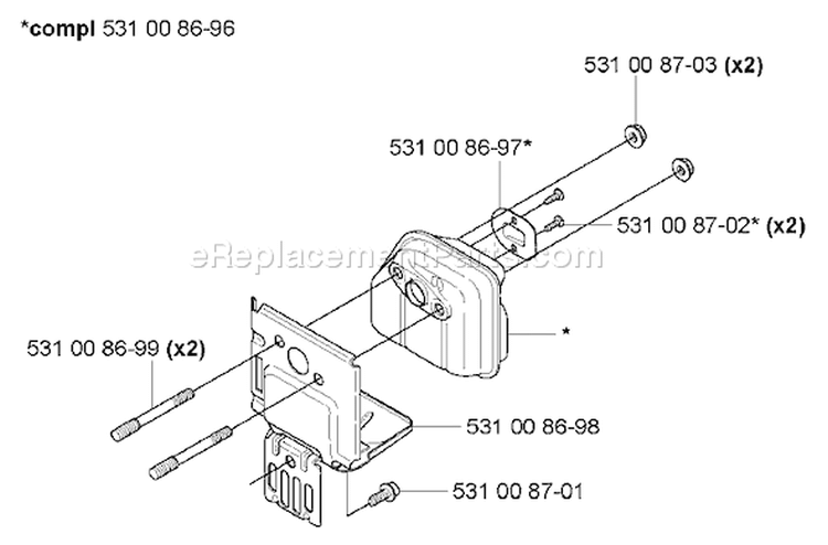 Page K Diagram and Parts List for 324 HDA 55x 2005-09 Husqvarna Leaf Blower / Vacuum