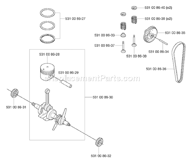 Page L Diagram and Parts List for 324 HDA 55x 2005-09 Husqvarna Leaf Blower / Vacuum