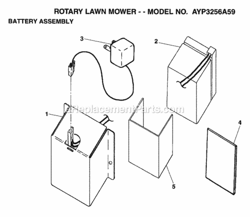 Page E Diagram and Parts List for 3256A59 1999 And Before Husqvarna Lawn Mower