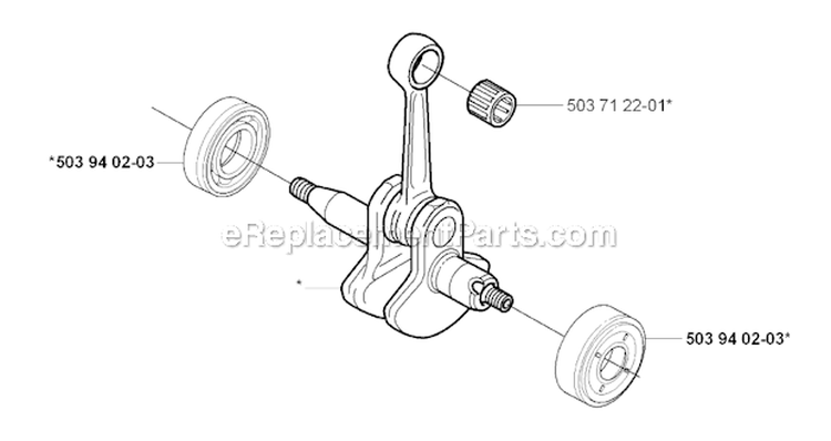 Crankshaft Diagram and Parts List for 325RJX 2005-05 Husqvarna Brush Cutter