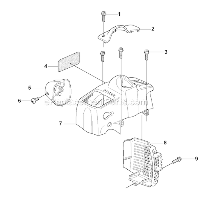 Cover Diagram and Parts List for 325RJX 2008-03 Husqvarna Brush Cutter