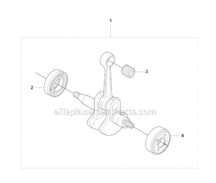 Crankshaft Diagram and Parts List for 325RJX 2008-03 Husqvarna Brush Cutter