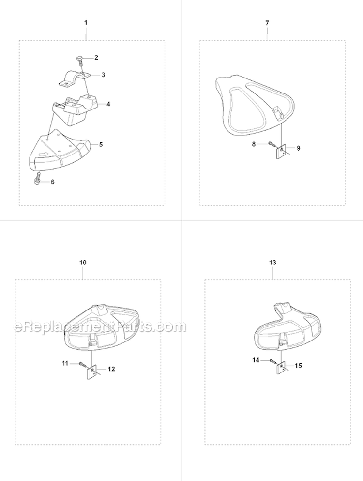 Guards Diagram and Parts List for 325RJX 2008-03 Husqvarna Brush Cutter