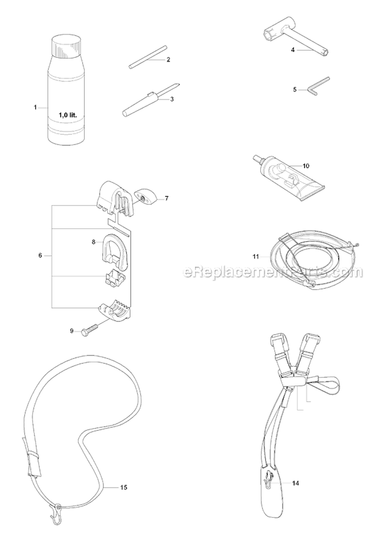 Accessories Diagram and Parts List for 325RX 2008-03 Husqvarna Brush Cutter