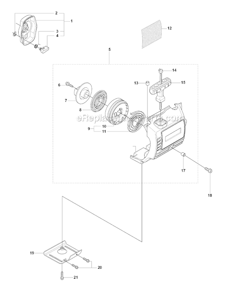 Starter 2 Diagram and Parts List for 325RX 2008-03 Husqvarna Brush Cutter
