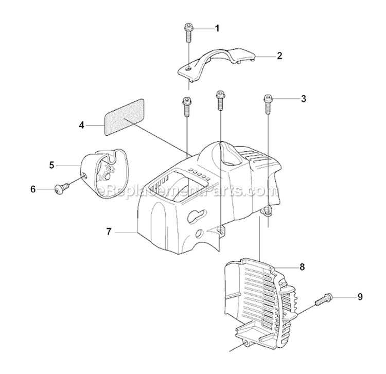 Cover Diagram and Parts List for 325RX 2008-03 Husqvarna Brush Cutter