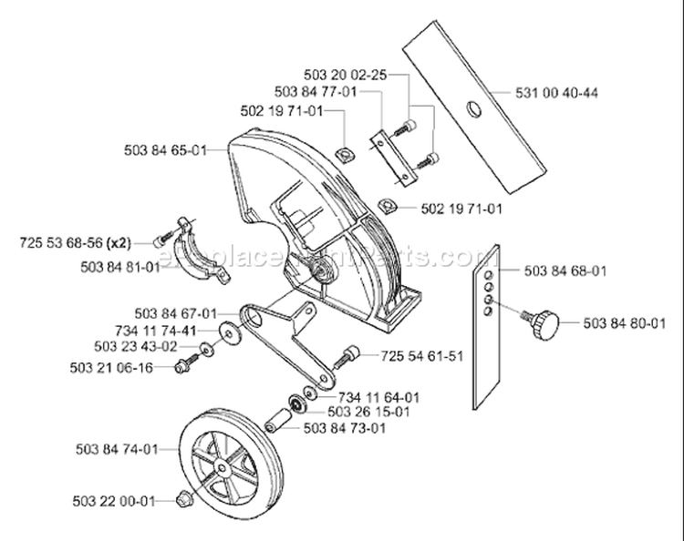 Page B Diagram and Parts List for 325 E X-Series 2001-01 Husqvarna Edger