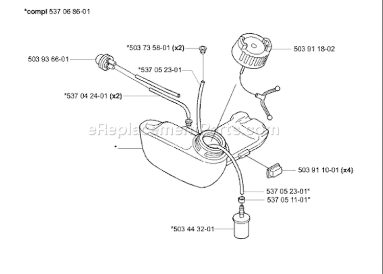 Page H Diagram and Parts List for 325 E X-Series 2001-01 Husqvarna Edger