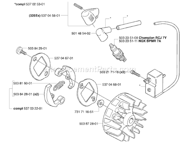 Page I Diagram and Parts List for 325 E X-Series 2006-04 Husqvarna Edger