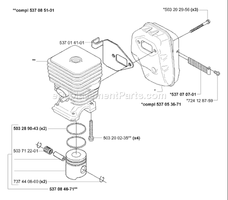 Page K Diagram and Parts List for 325 E X-Series E-Tech 2 -2001-01 Husqvarna Edger