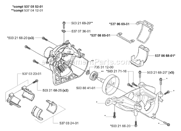 Page F Diagram and Parts List for 325 E X-Series E-Tech 2 -2001-01 Husqvarna Edger