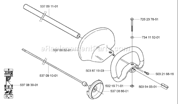 Page J Diagram and Parts List for 325 HDA 55x 2005-02 Husqvarna Hedge Trimmer
