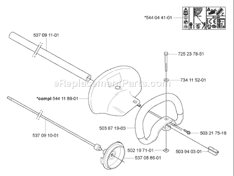 Page K Diagram and Parts List for 325 HDA 55x 2005-09 Husqvarna Hedge Trimmer
