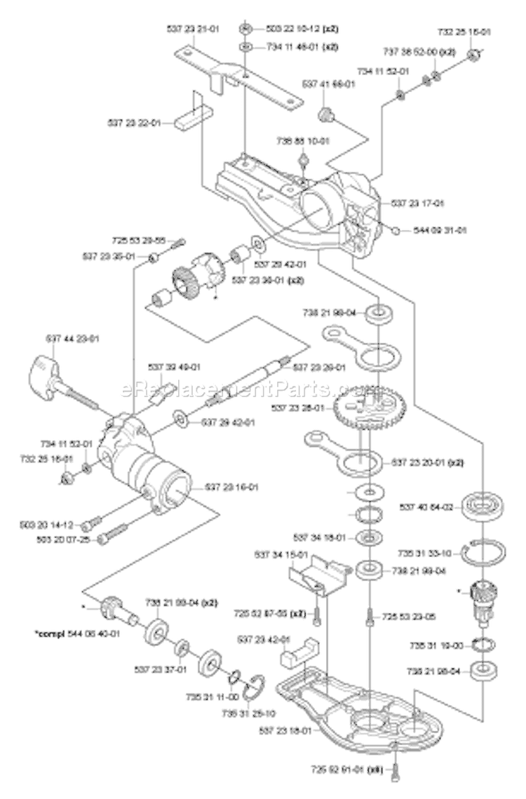 Page J Diagram and Parts List for 325 HDA 55x 2005-10 Husqvarna Hedge Trimmer