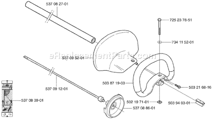 Page J Diagram and Parts List for 325 HE 3 X-Series 2003-01 Husqvarna Hedge Trimmer