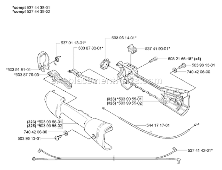 Page P Diagram and Parts List for 325 HE 3X 2007-01 Husqvarna Hedge Trimmer
