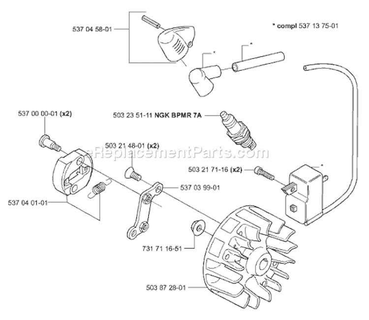 Page K Diagram and Parts List for 325HE3 325 HE 3 2001-01 Husqvarna Hedge Trimmer