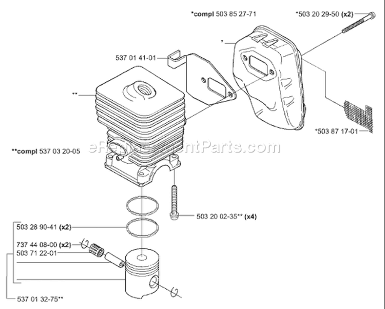 Page L Diagram and Parts List for 325HE3 325 HE 3 2001-01 Husqvarna Hedge Trimmer
