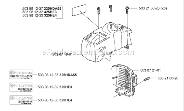 Page D Diagram and Parts List for 325HE3 325 HE 3 2001-01 Husqvarna Hedge Trimmer