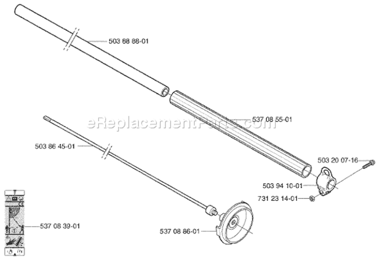 Page J Diagram and Parts List for 325 HE 4 X-Series 2003-01 Husqvarna Hedge Trimmer