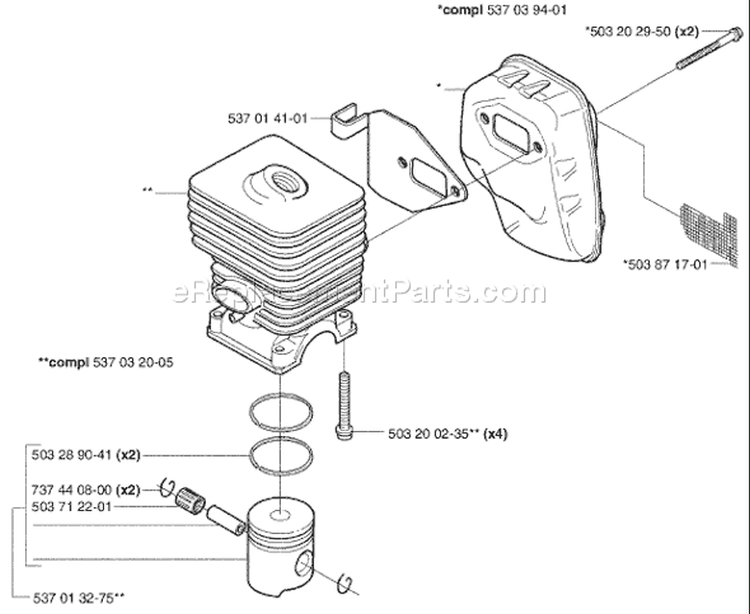 Page L Diagram and Parts List for 325 HDA 55 X-Series 2003-01 Husqvarna Hedge Trimmer