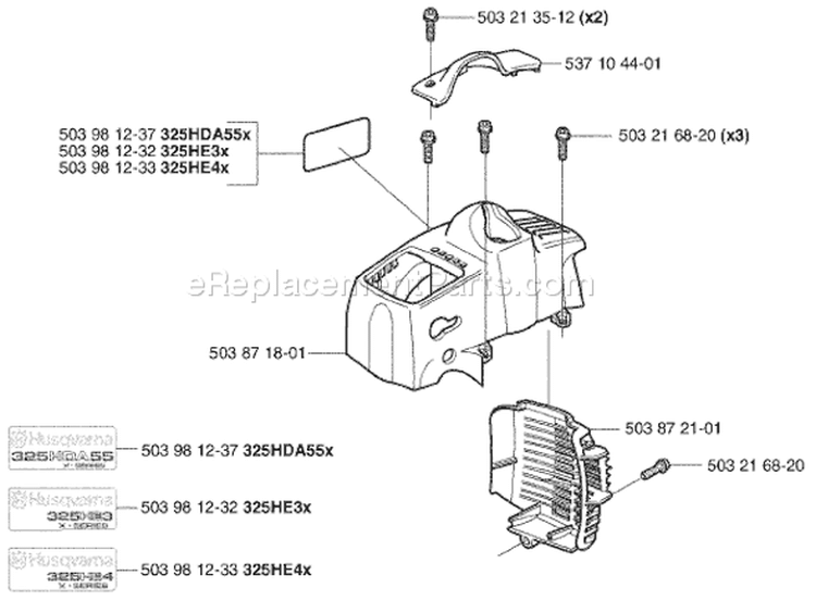 Page D Diagram and Parts List for 325 HDA 55 X-Series 2003-01 Husqvarna Hedge Trimmer