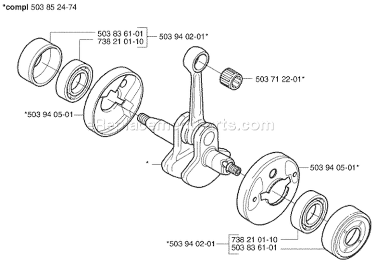 Page F Diagram and Parts List for 325 HDA 55 X-Series 2003-01 Husqvarna Hedge Trimmer