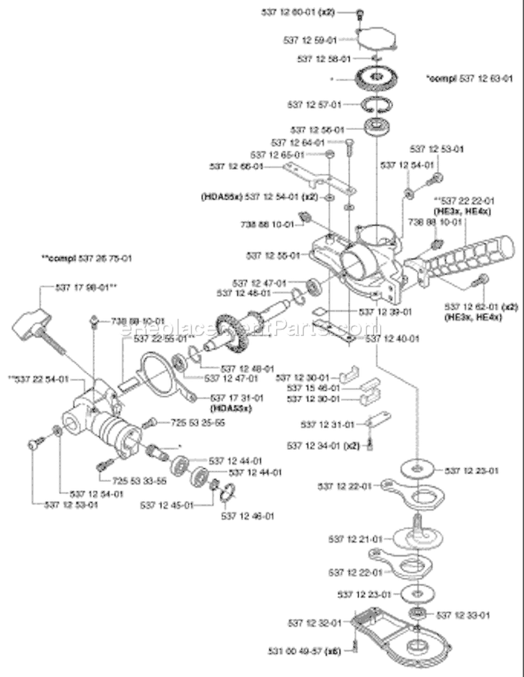 Page I Diagram and Parts List for 325 HDA 55 X-Series 2003-01 Husqvarna Hedge Trimmer