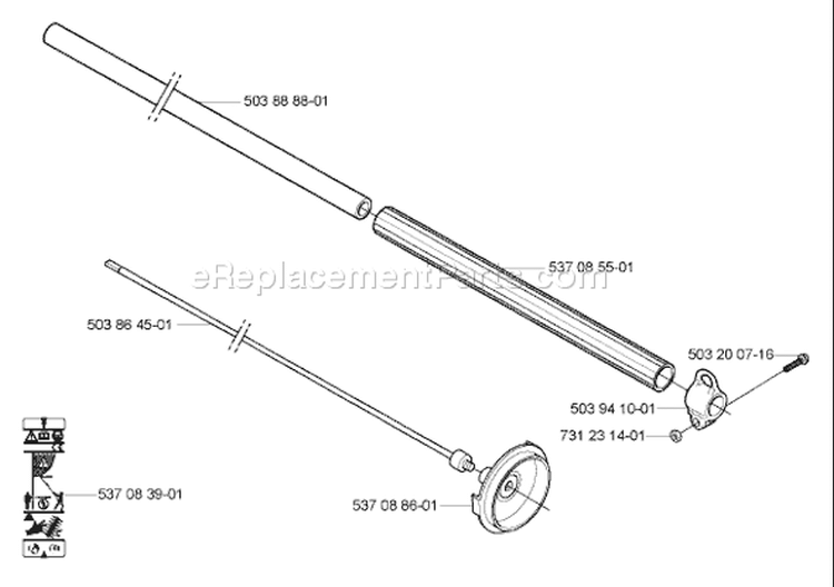 Page J Diagram and Parts List for 325 HE 4x 2005-02 Husqvarna Hedge Trimmer