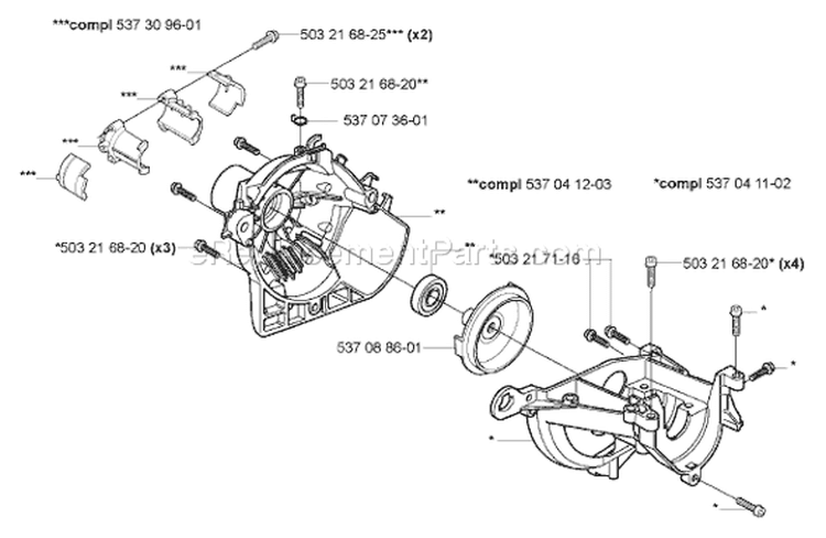 Page E Diagram and Parts List for 325 HE 3x 2005-02 Husqvarna Hedge Trimmer