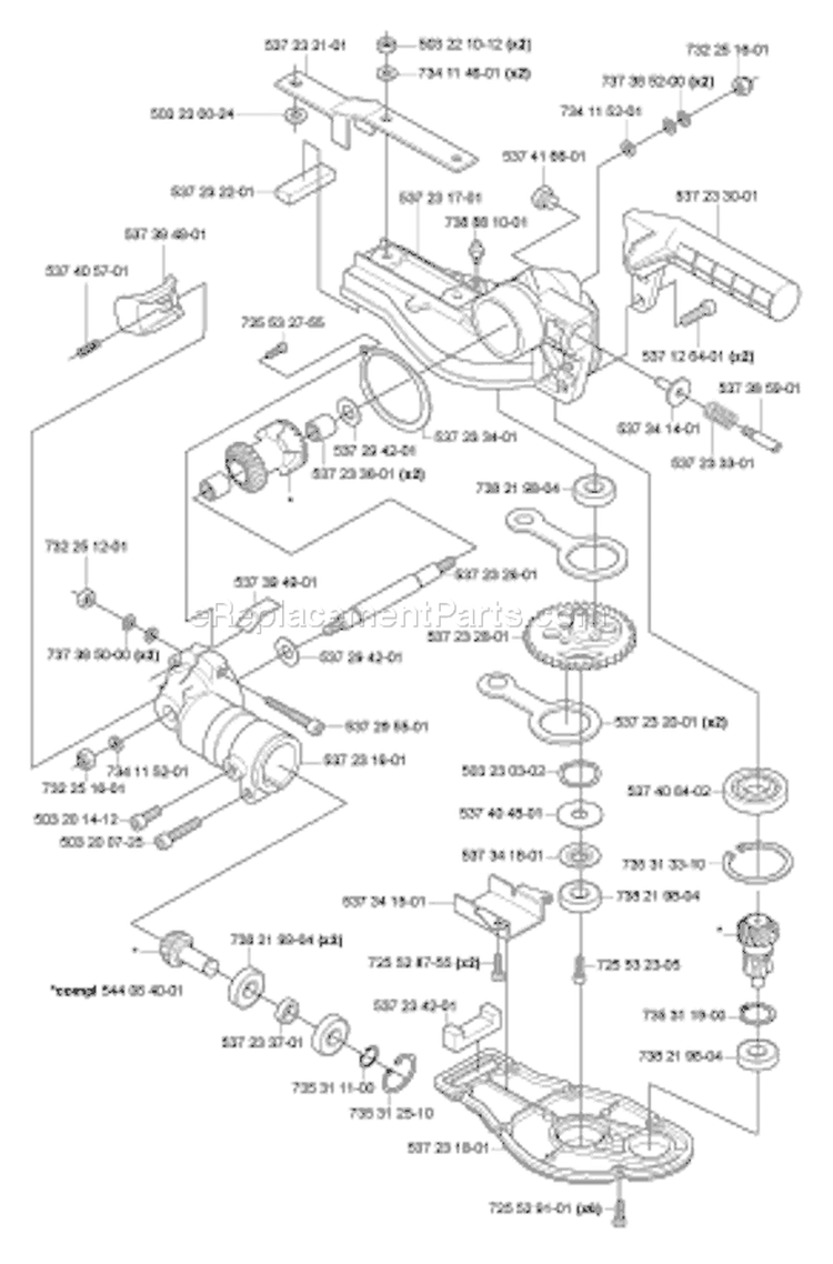 Page K Diagram and Parts List for 325 HE 4x 2005-09 Husqvarna Hedge Trimmer