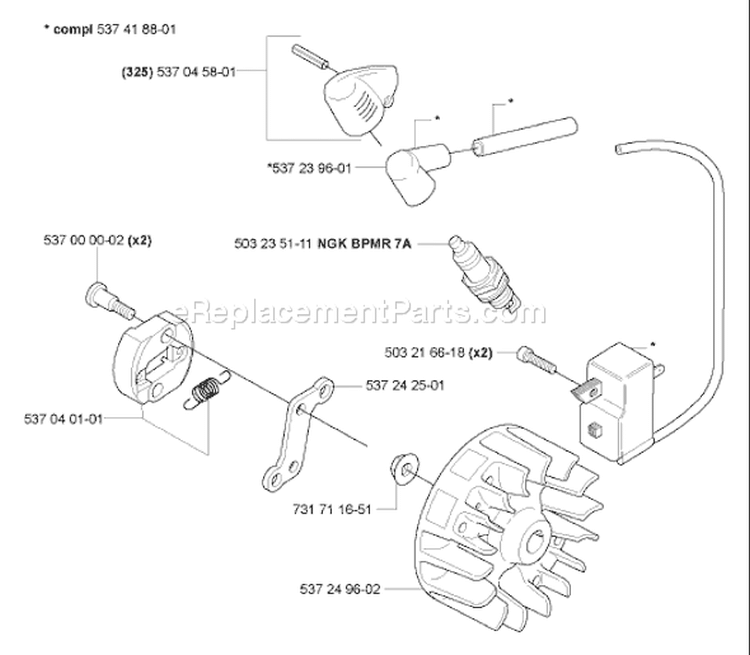 Page L Diagram and Parts List for 323HE3 323 HE 3 2005-09 Husqvarna Hedge Trimmer