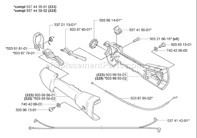 Page O Diagram and Parts List for 323HE3 323 HE 3 2005-09 Husqvarna Hedge Trimmer