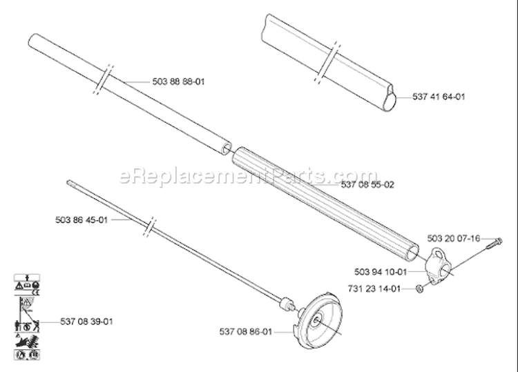 Page L Diagram and Parts List for 325 HE 4x 2005-10 Husqvarna Hedge Trimmer