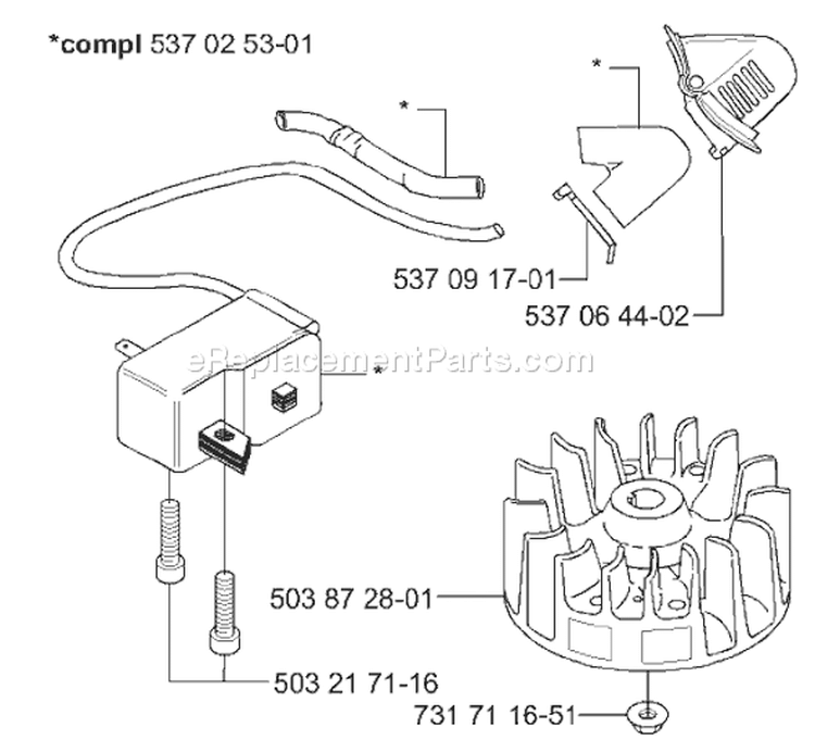 Page J Diagram and Parts List for 325 HS 75 2000-10 Husqvarna Hedge Trimmer