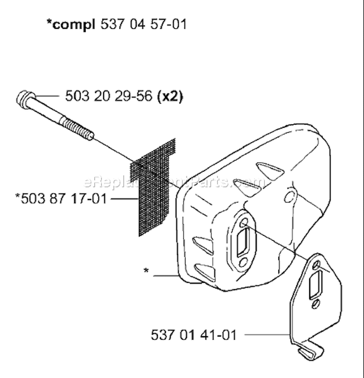 Page K Diagram and Parts List for 325 HS 75 2000-10 Husqvarna Hedge Trimmer