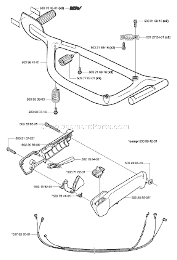 Page J Diagram and Parts List for 325 HS 99 X-Series 2003-01 Husqvarna Hedge Trimmer