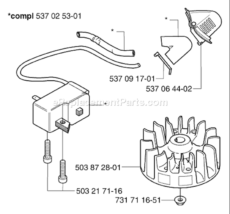 Page K Diagram and Parts List for 325 HS 99 X-Series 2003-01 Husqvarna Hedge Trimmer
